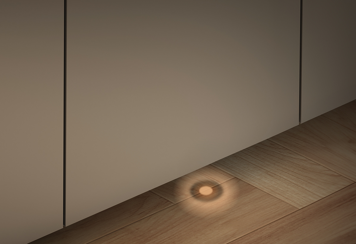 Απεικονίζεται το LED φως σε πάτωμα.